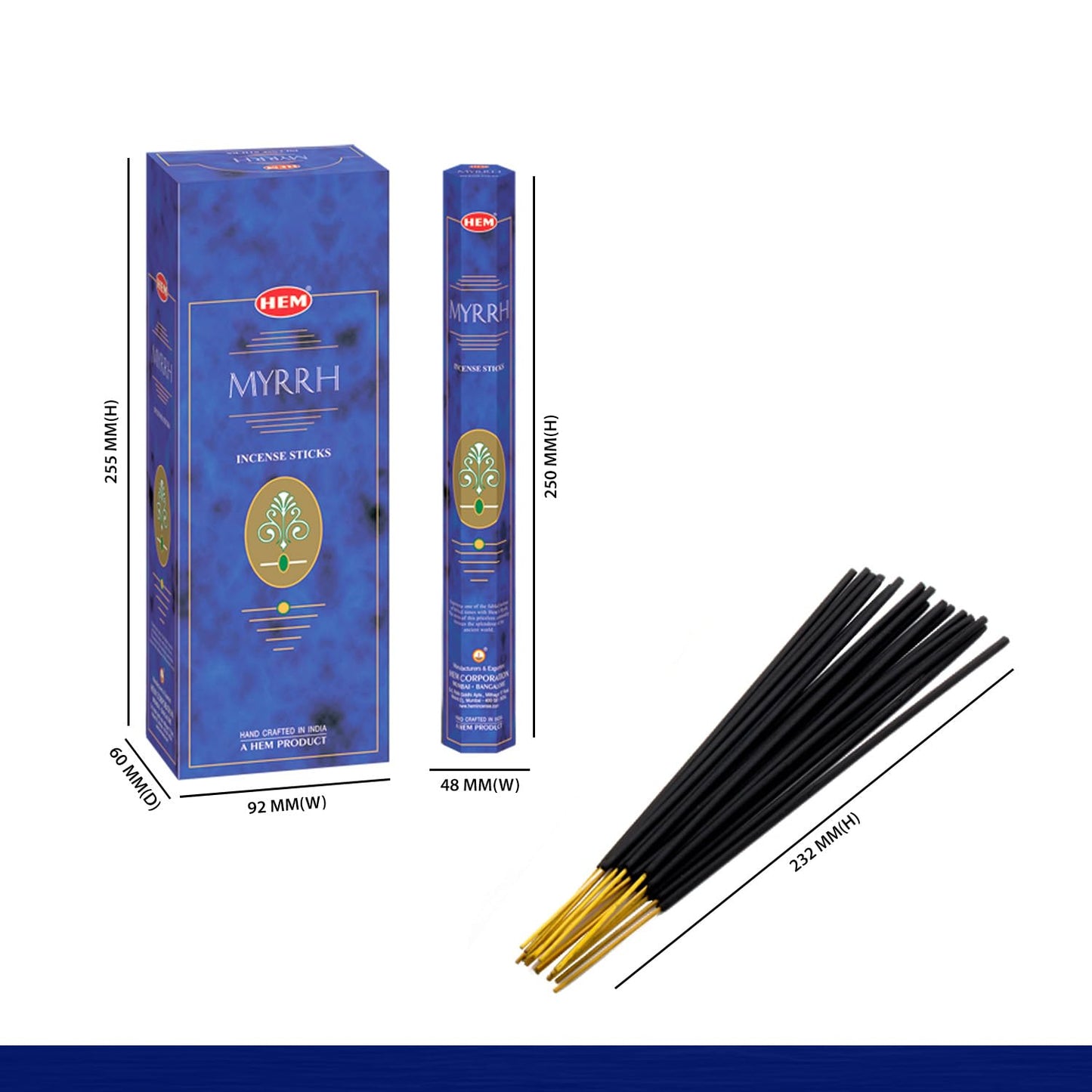 Hem Frankincense Myrrh Incense Sticks - 120 Count | Natural Air Purifying Aromatherapy | Calming and Cleansing Fragrance | Perfect for Meditation and Relaxation | Long-Lasting Burn.