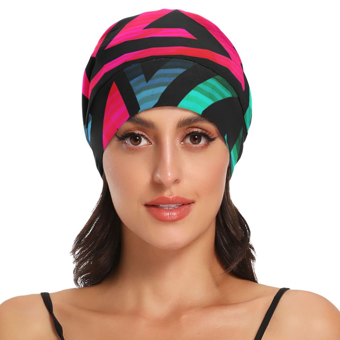 Satin Bonnet Lined Sleep Cap Hair Wrap Cover Slouchy Beanie for Curly Hair Protection for Gifts for Men Women Dark Blue Stars