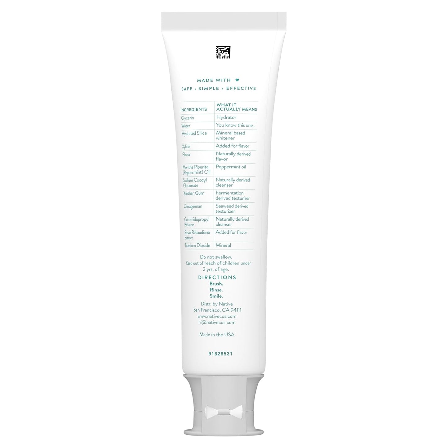 Native Fluoride Free Toothpaste, Whitening - for Adult, Kids 2+ Oral Care - Wild Mint & Peppermint Oil Flavor, 4.1oz (Pack of 3)