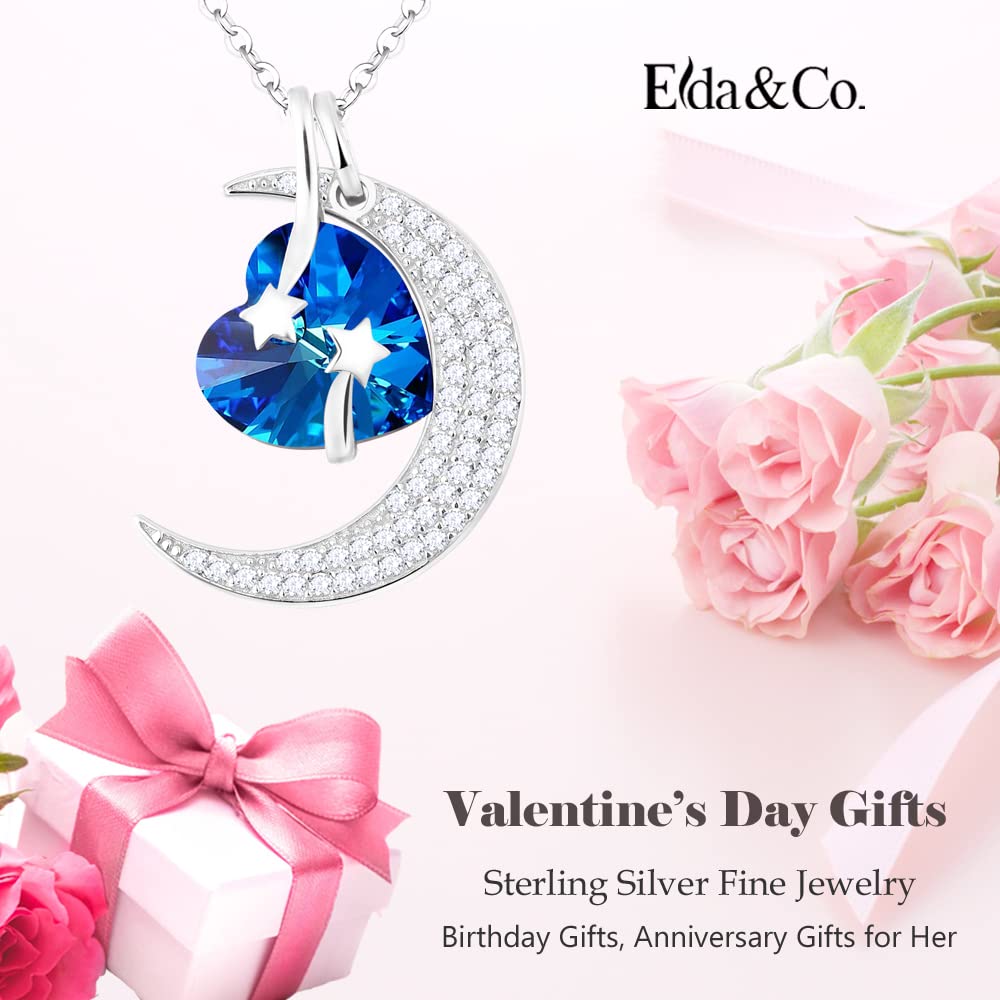 I Love You to the Moon and Back Half Moon Necklace Jewelry Birthday Gifts Mom Wife January February Birthstones Garnet Amethyst and More Stones 925 Sterling Silver
