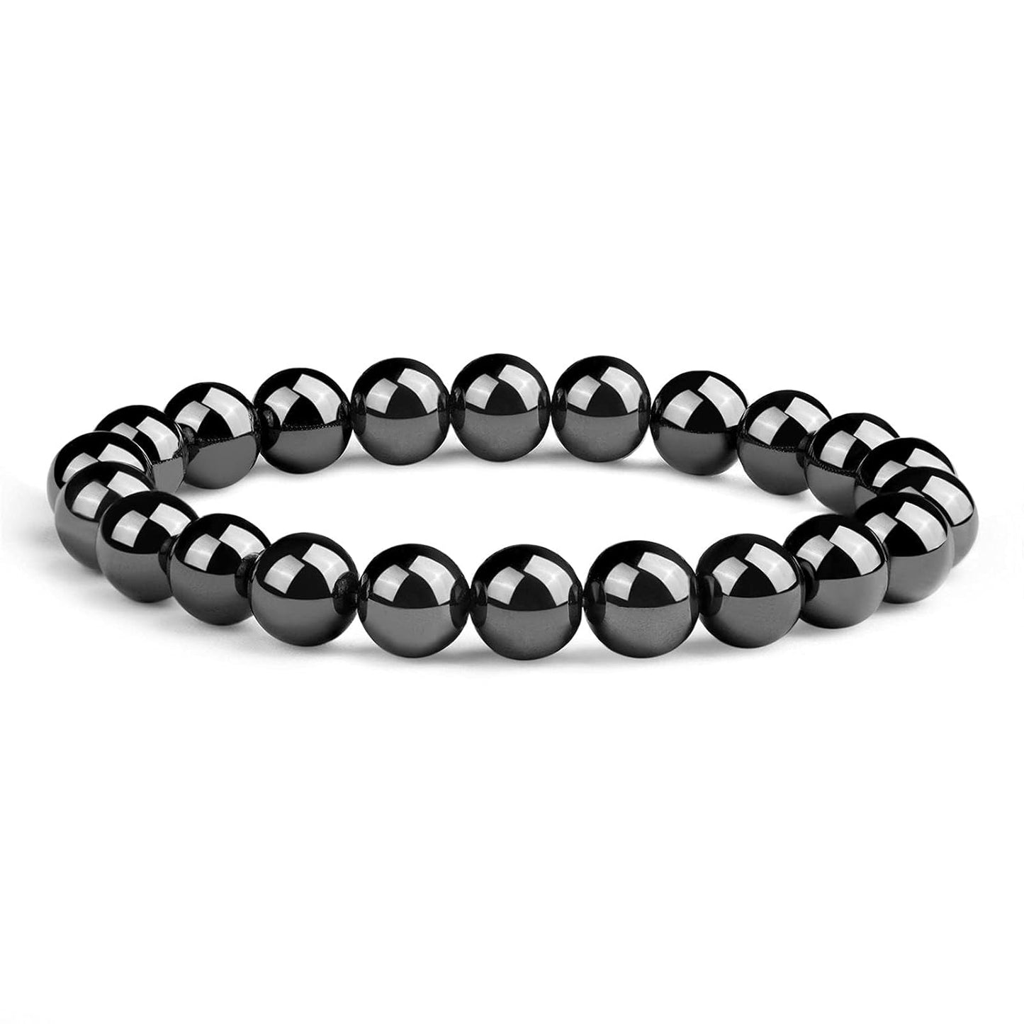 Crystal Vibe Handmade Natural Amethyst Bracelet for Women - Stretchable 8mm Bead Bracelet - Adjustable size Crystal Bracelet for Women