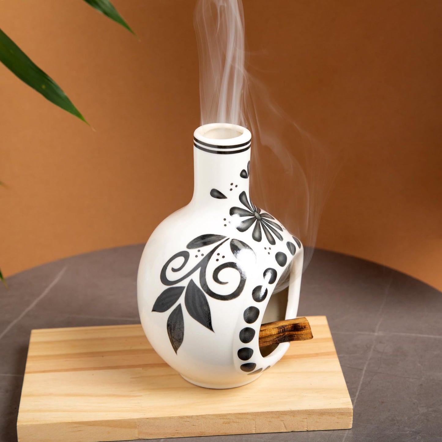 Handmade Ceramic Palo Santo Holder Burner - Mini Chimenea Incense Dish for Palo Santo and Sticks - Sage Holder for Meditation Decor