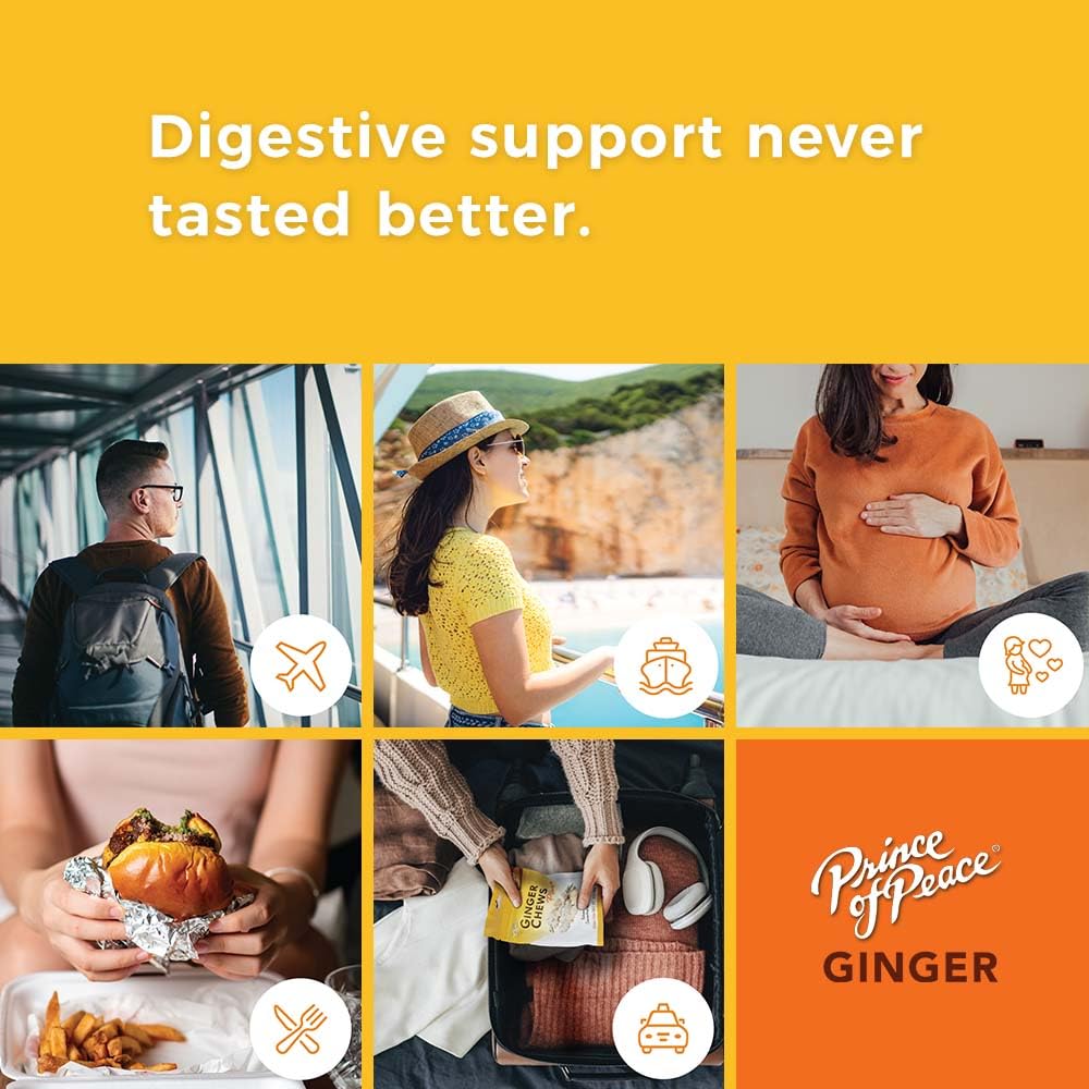 Prince of Peace Ginger Chews Assorted Flavors, 2.2 lb. (Mango, Blood Orange, Pineapple Coconut, Lychee) Candied Ginger – Candy Pack – Ginger Chews Candy - Gluten Free