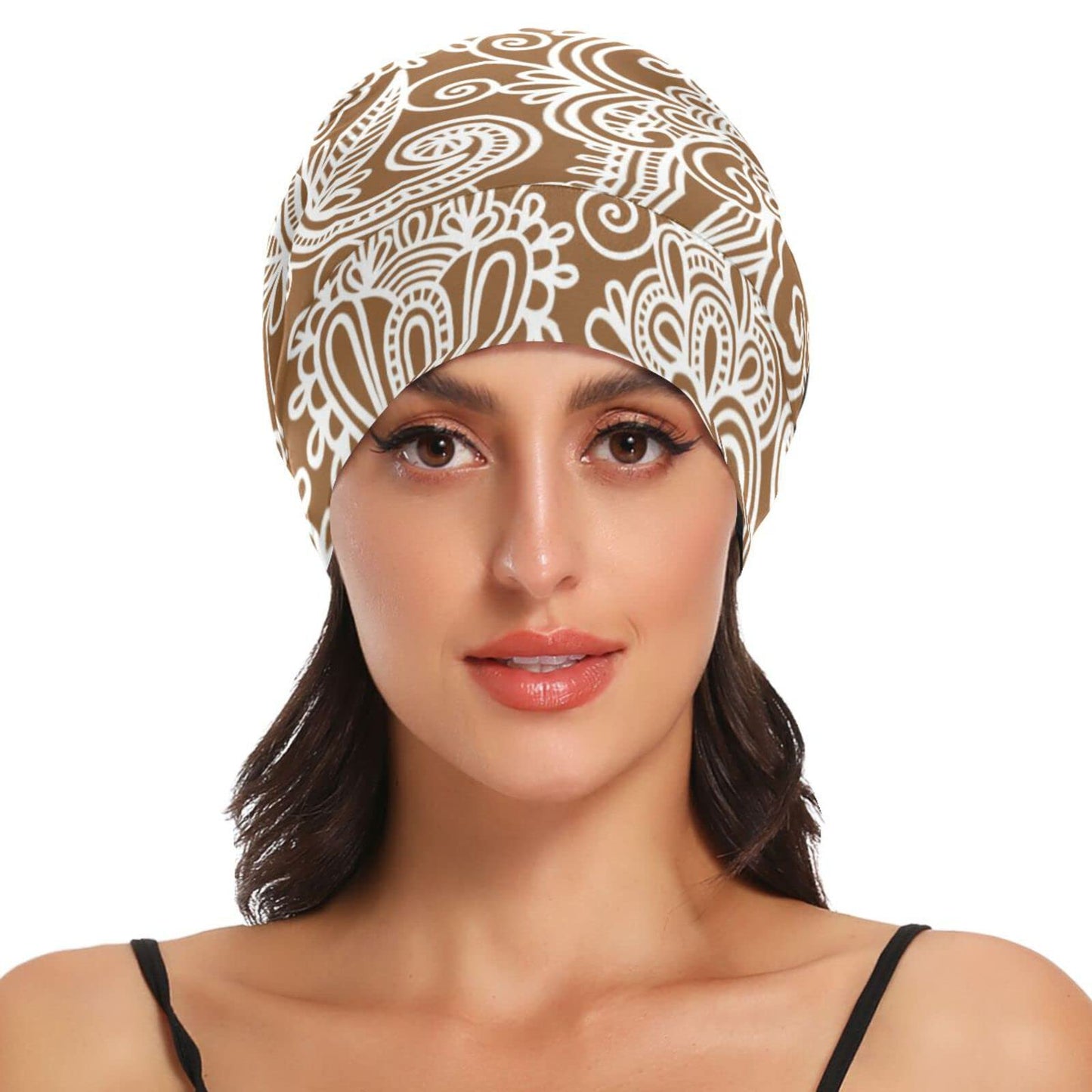 Satin Bonnet Lined Sleep Cap Hair Wrap Cover Slouchy Beanie for Curly Hair Protection for Gifts for Men Women Dark Blue Stars