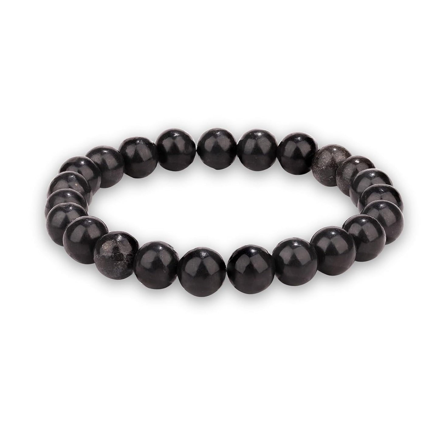 Crystal Vibe Handmade Natural Amethyst Bracelet for Women - Stretchable 8mm Bead Bracelet - Adjustable size Crystal Bracelet for Women