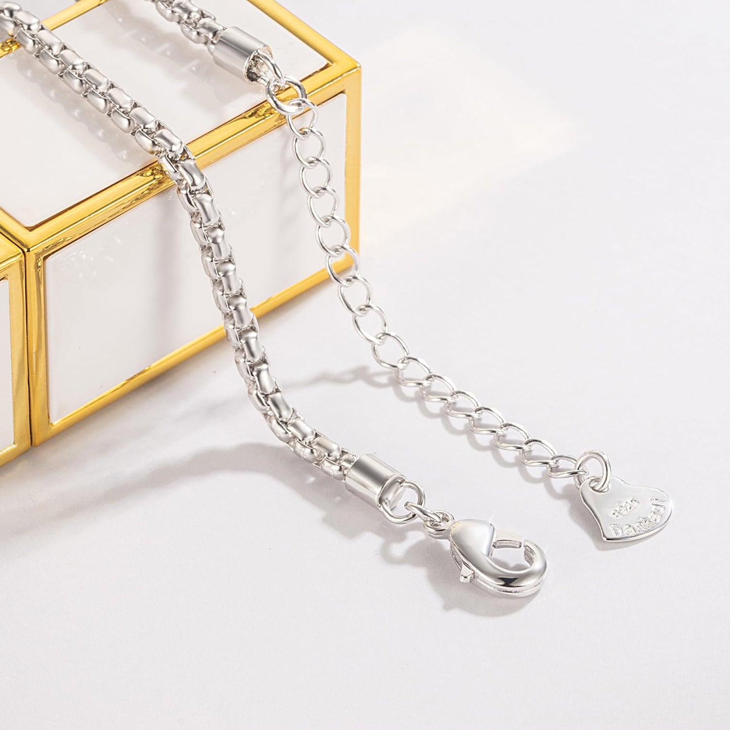 Dankadi Women 925 Sterling Silver Anklets Bracelet Men Simple Chopin/Box Chain/Twist Rope Chain Summer Beach Foot 24k Gold Plated Jewelry Gift