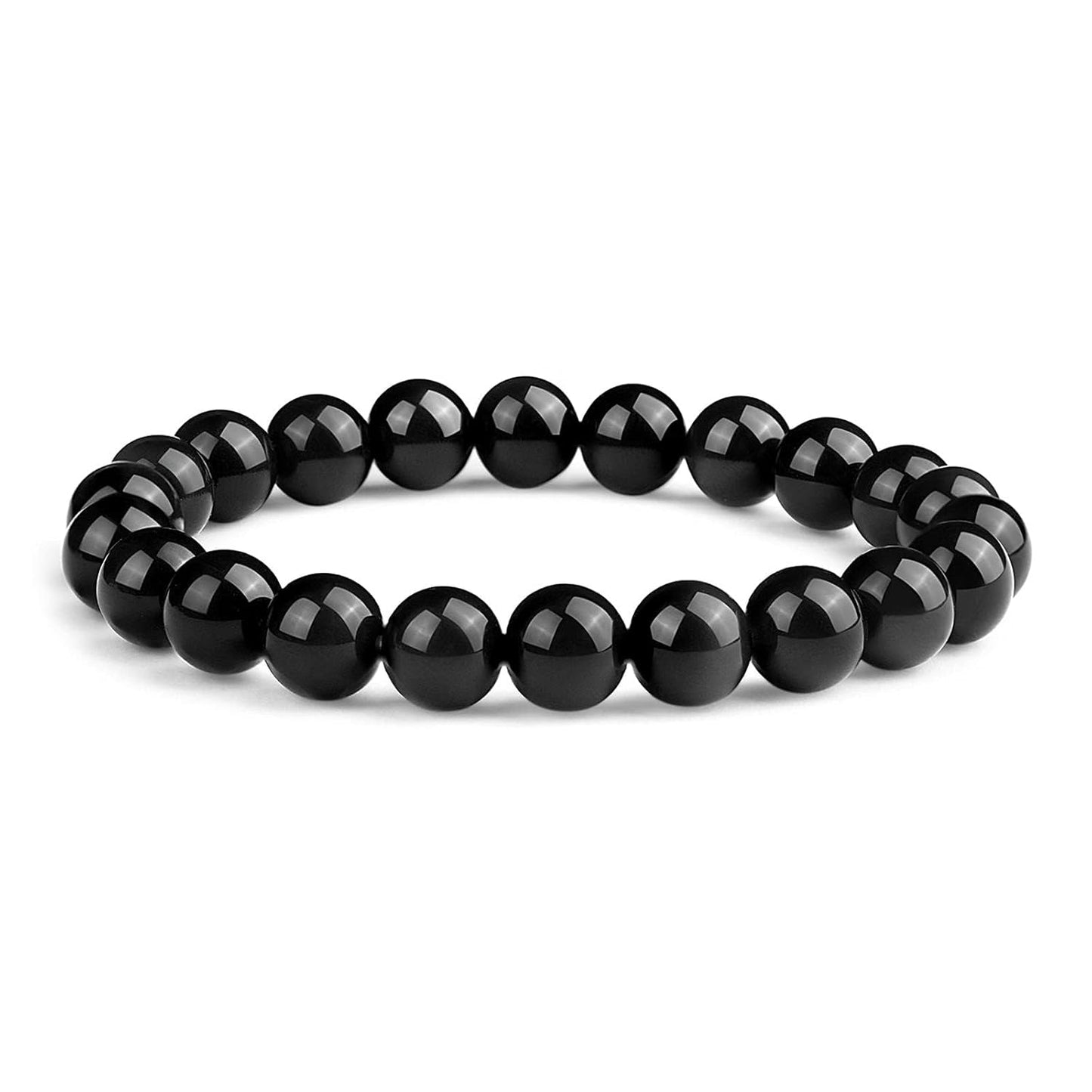 Crystal Vibe Handmade Natural Amethyst Bracelet for Women - Stretchable 8mm Bead Bracelet - Adjustable size Crystal Bracelet for Women