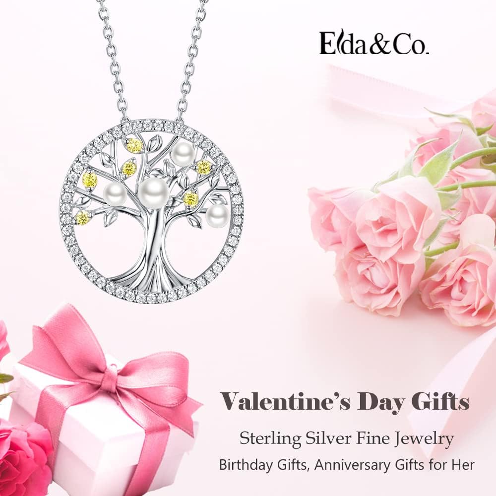 Tree of Life Necklace Birthday Gifts for Wife Mom January February Birthstones Necklace Garnet Amethyst and More Stones Jewelry 925 Sterling Silver