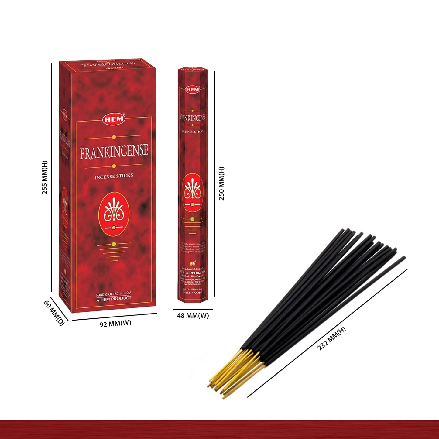Hem Frankincense Myrrh Incense Sticks - 120 Count | Natural Air Purifying Aromatherapy | Calming and Cleansing Fragrance | Perfect for Meditation and Relaxation | Long-Lasting Burn.