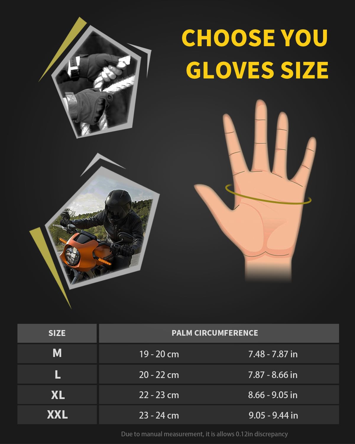 Tactical Gloves for Men, Shooting & Motorcycle Gloves with Hard Shell Knuckle Protection & Leather Palm for Airsoft Motorcycle Cycling Paintball Sports Climbing Training Hunting