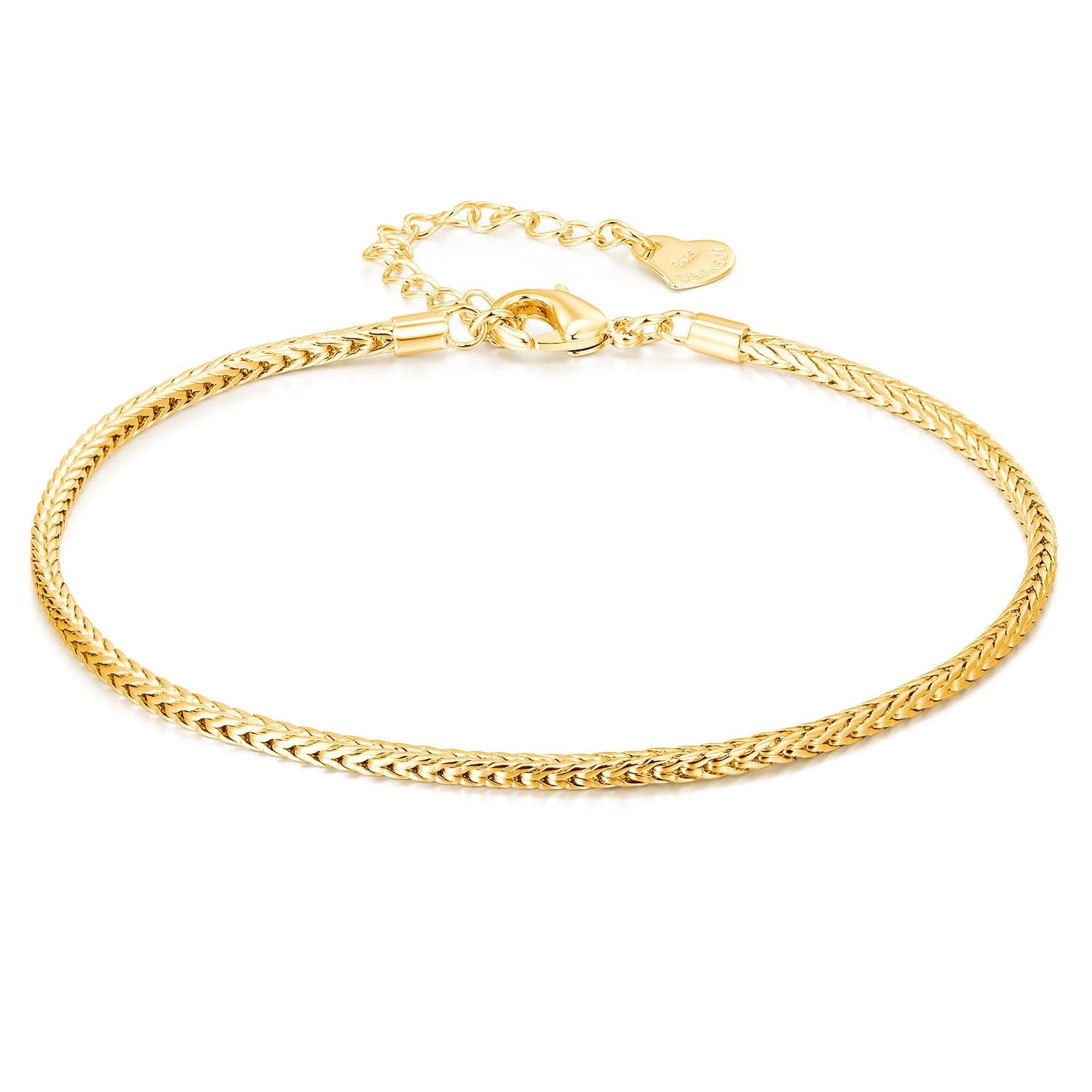 Dankadi Women 925 Sterling Silver Anklets Bracelet Men Simple Chopin/Box Chain/Twist Rope Chain Summer Beach Foot 24k Gold Plated Jewelry Gift