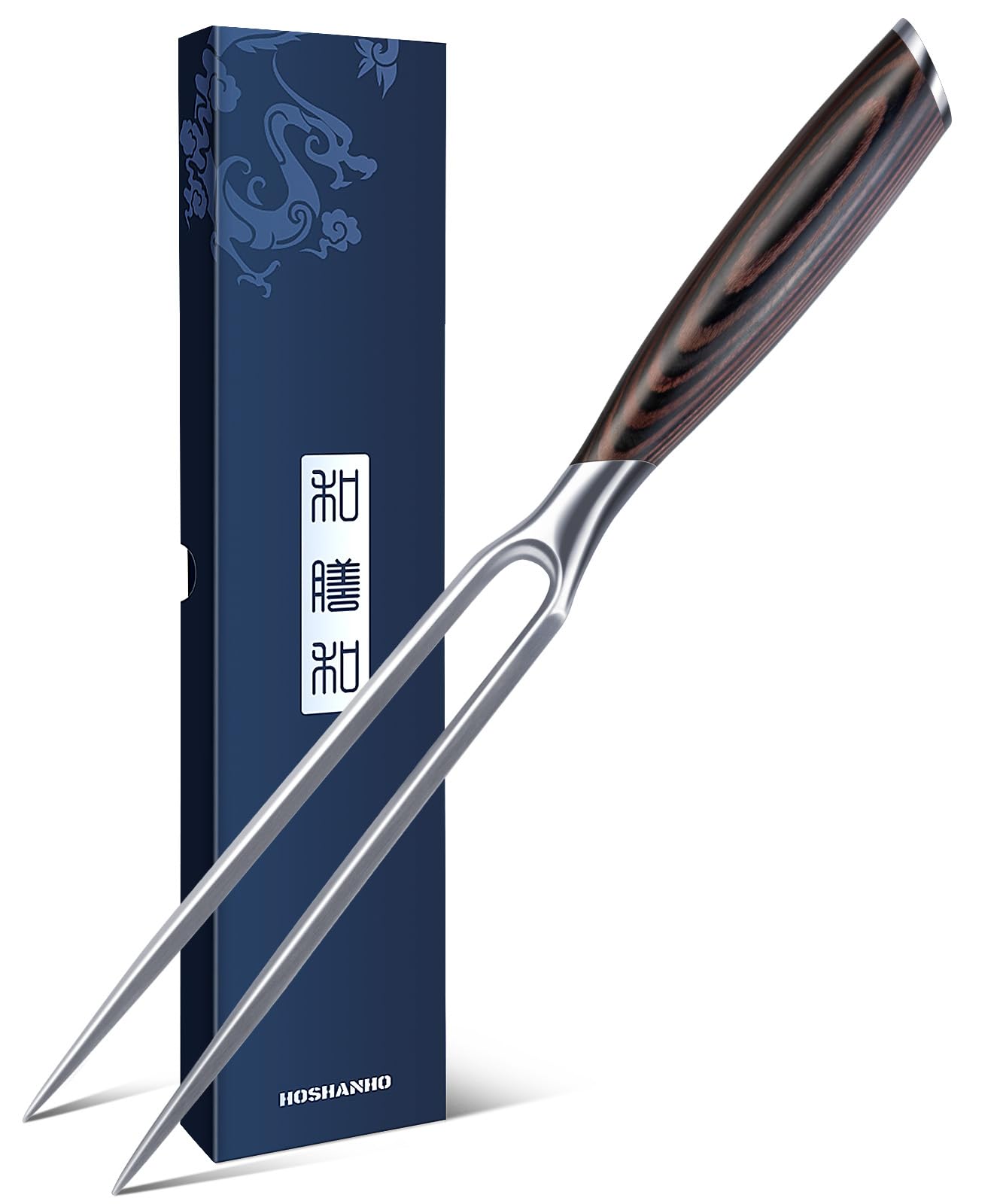 HOSHANHO Carving Slicing Knife, 12 Inch Japanese High Carbon Steel Brisket Knife with Ergonomic Pakkawood Handle, Razor Sharp Curved Butcher Breaking Knives for Meat Cutting