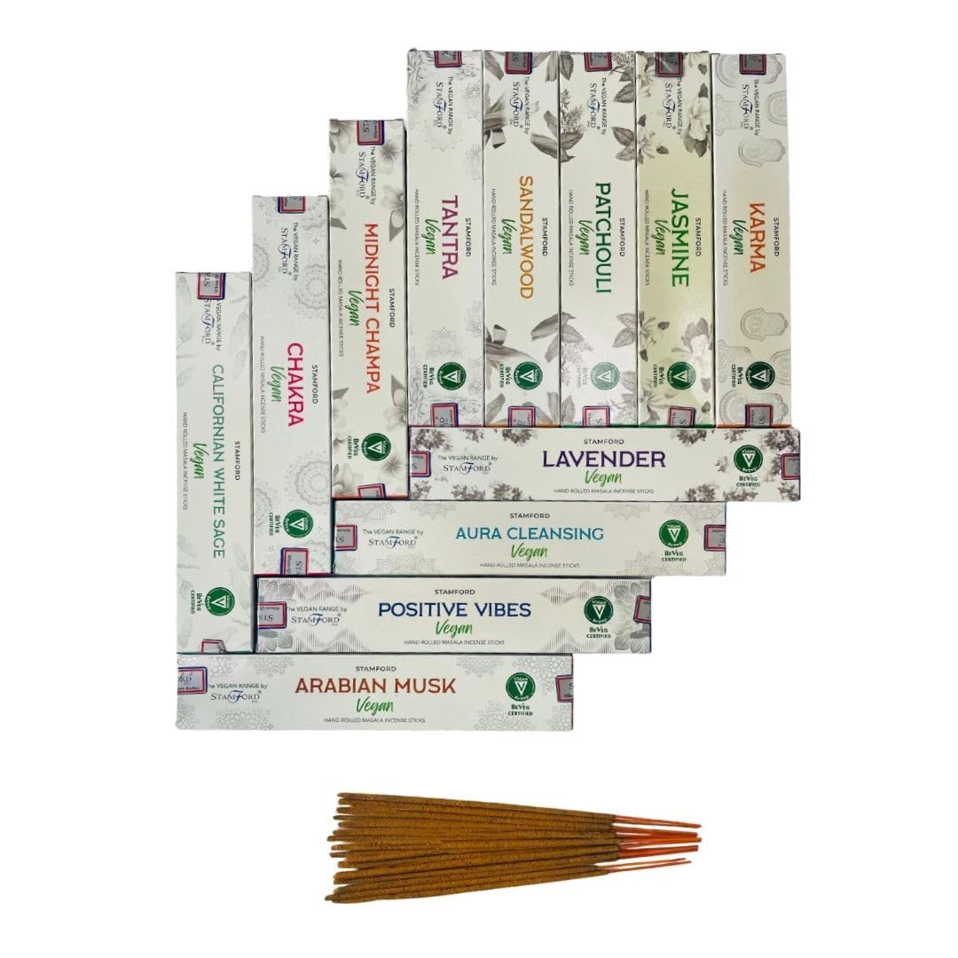Satya Premium Mix Assorted Incense Sticks Set of 12 Pack | for Meditation, Aromatherapy, Healing, Yoga, Positivity and Relaxation | 180 Sticks (12Packs X 15Sticks)