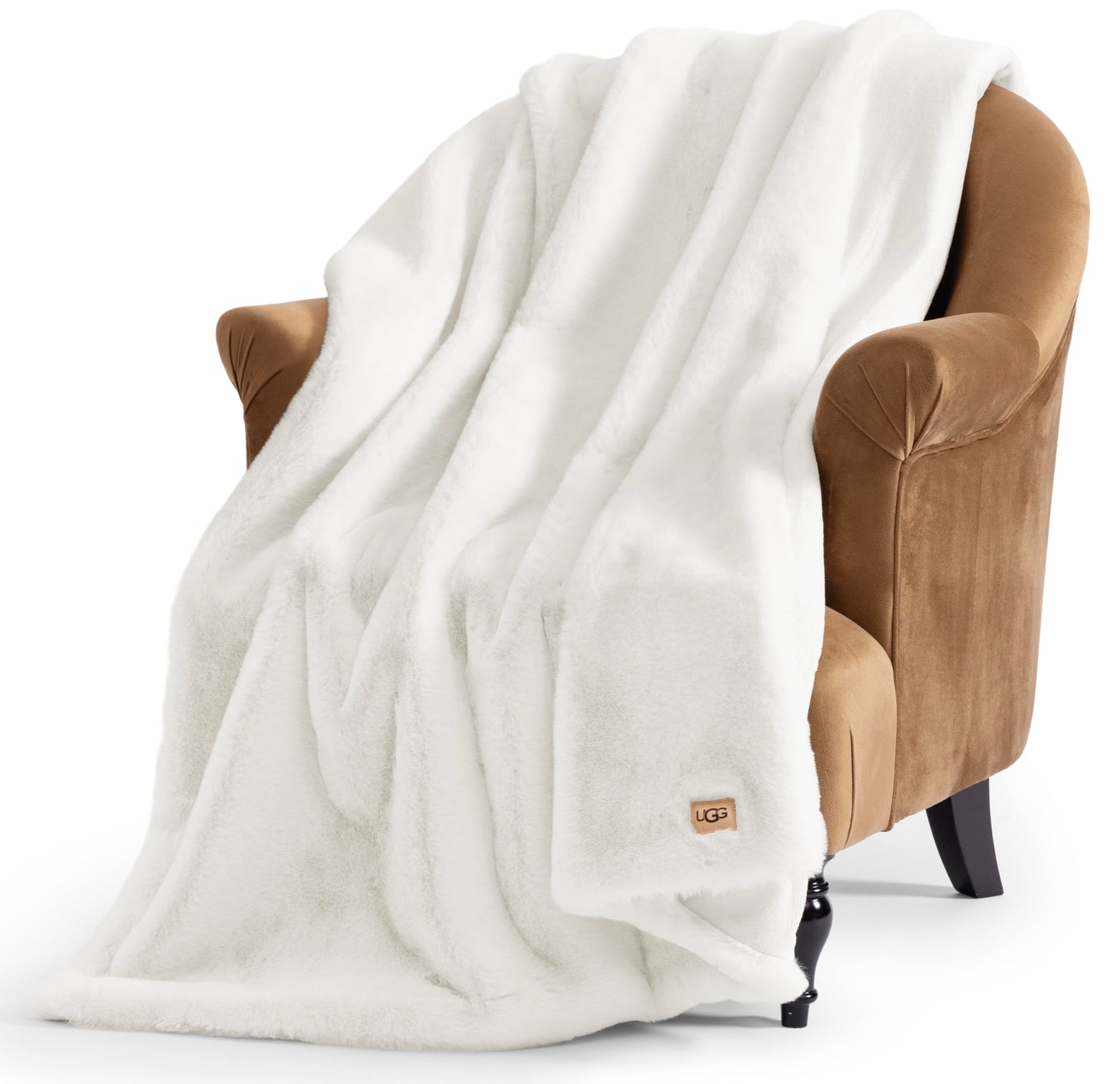 UGG Euphoria Plush Faux Fur Throw Blanket, Oversized Soft Throw for Bed or Couch, Luxury Bedroom Decor, Holiday Blankets, Machine Washable, 50-inch x 70-inch, Charcoal Grey