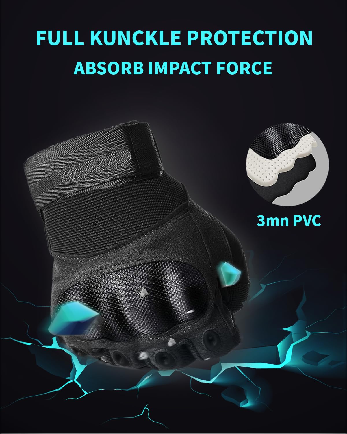 Tactical Gloves for Men, Shooting & Motorcycle Gloves with Hard Shell Knuckle Protection & Leather Palm for Airsoft Motorcycle Cycling Paintball Sports Climbing Training Hunting