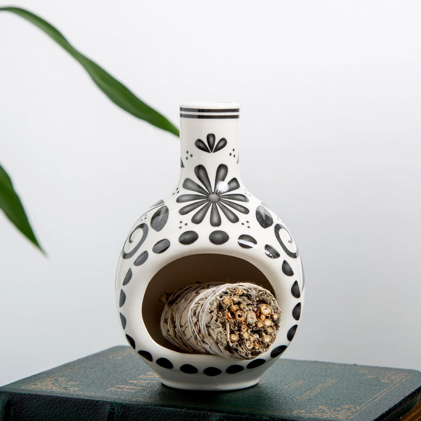 Handmade Ceramic Palo Santo Holder Burner - Mini Chimenea Incense Dish for Palo Santo and Sticks - Sage Holder for Meditation Decor