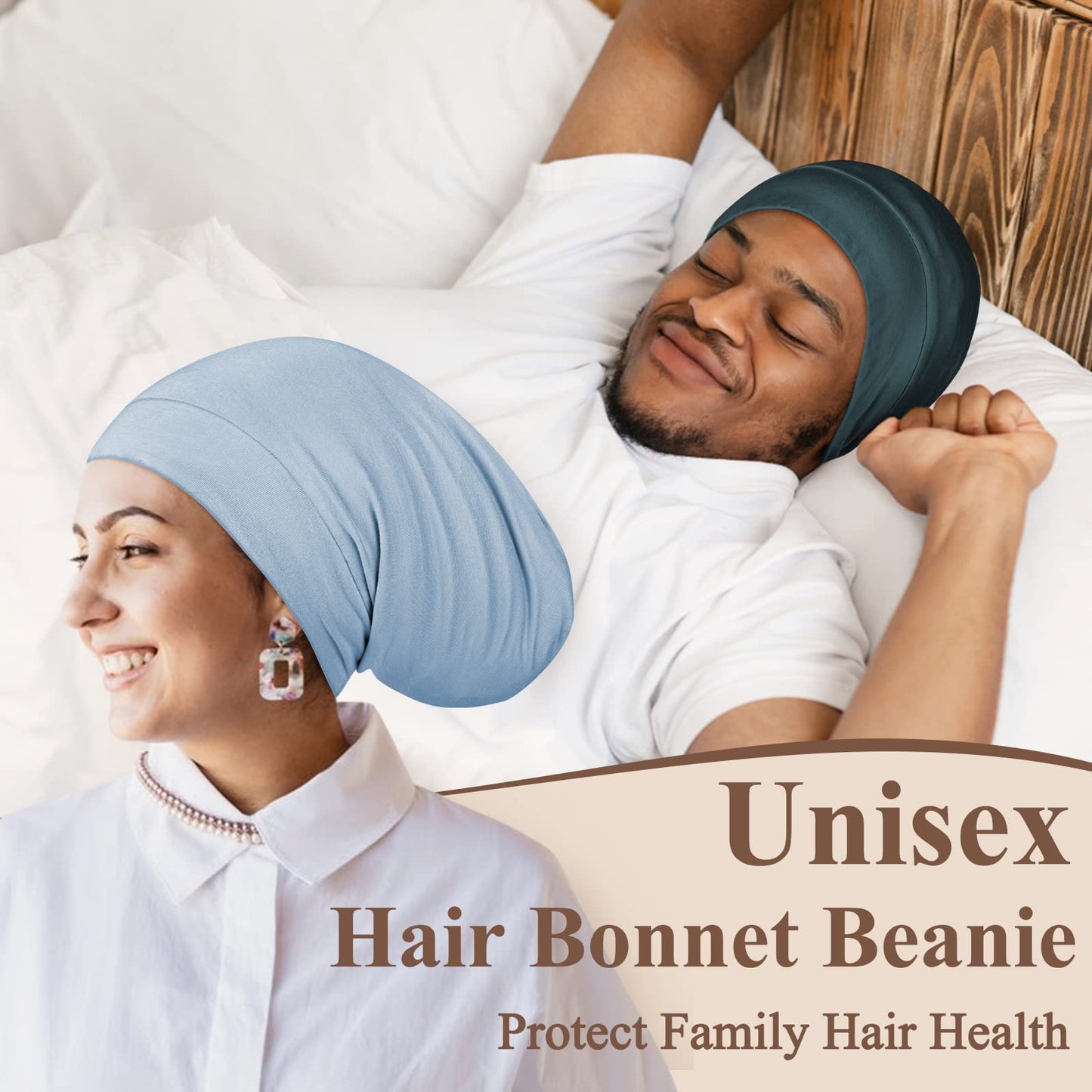 OLESILK 100% Mulberry Silk Bonnet for Sleeping Women, Silk Hair Wrap for Sleeping, Silk Sleep Bonnet for Women&Men, Real Silk, Not Satin, Reddish Brown