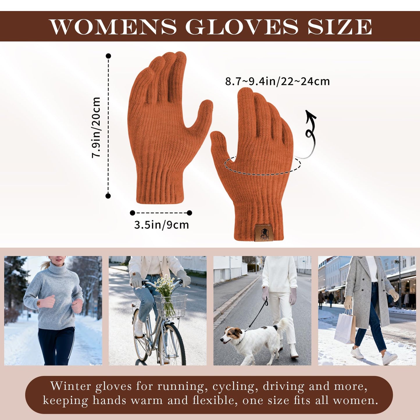 Winter Gloves for Women Upgraded Touch Screen Warm Knit Gloves for Working Driving Running
