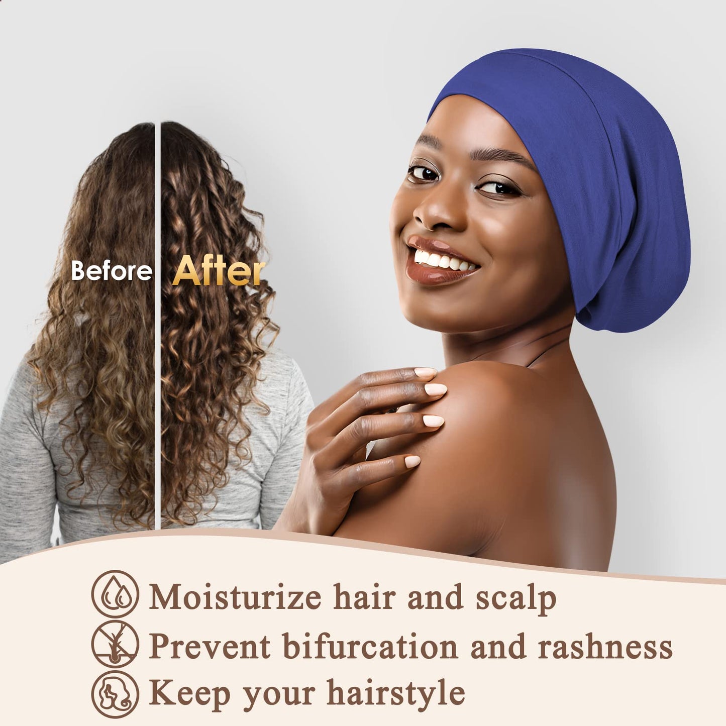 OLESILK 100% Mulberry Silk Bonnet for Sleeping Women, Silk Hair Wrap for Sleeping, Silk Sleep Bonnet for Women&Men, Real Silk, Not Satin, Reddish Brown