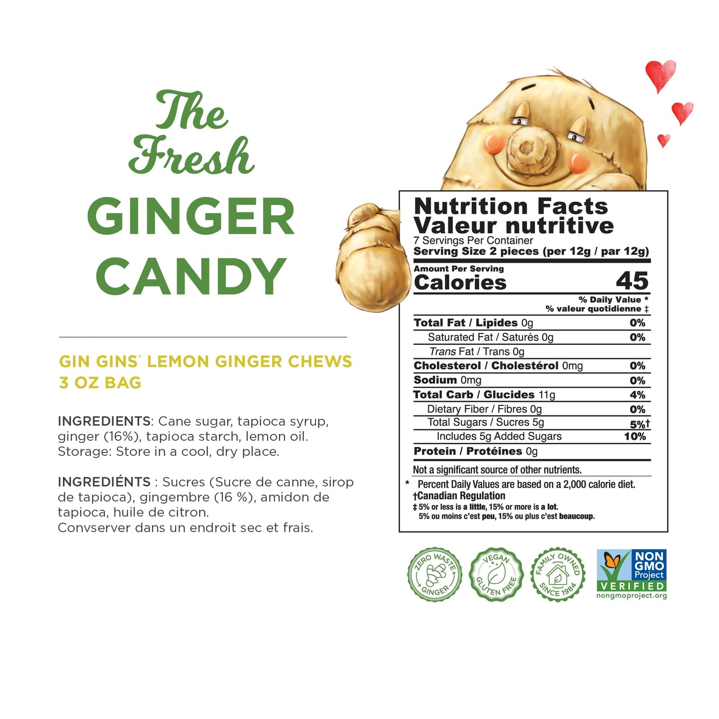 GIN GINS Ginger Chews – Natural Fresh Ginger Candy by The Ginger People – Individually Wrapped Healthy Candy – Original, Apple, Peanut and Turmeric Flavors – Variety Pack – 4 x 3oz bag each flavor (Pack of 4 bags)
