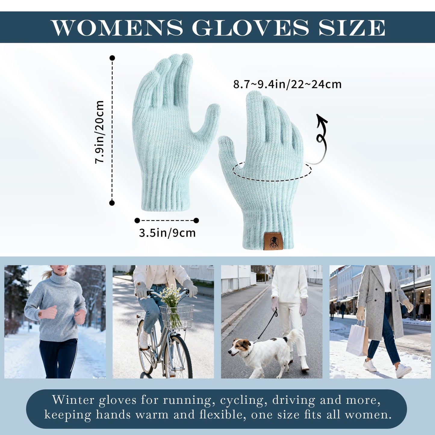 Winter Gloves for Women Upgraded Touch Screen Warm Knit Gloves for Working Driving Running