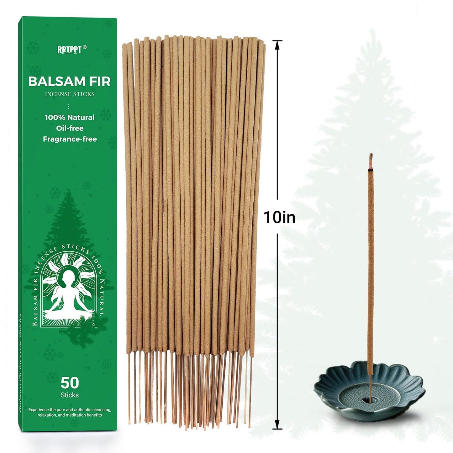 White Sage Incense Sticks (50 Sticks), 100% Natural sustainably harvested White Sage, Suitable for Yoga, Meditation, Relaxation, and Spiritual Purification