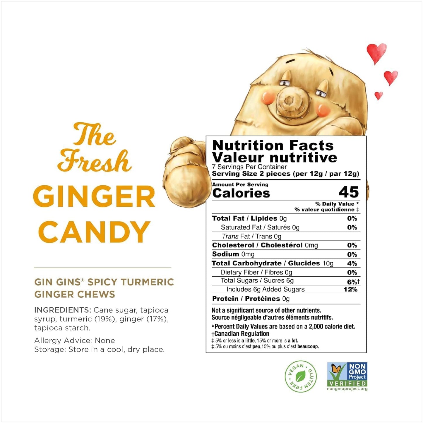 GIN GINS Ginger Chews – Natural Fresh Ginger Candy by The Ginger People – Individually Wrapped Healthy Candy – Original, Apple, Peanut and Turmeric Flavors – Variety Pack – 4 x 3oz bag each flavor (Pack of 4 bags)