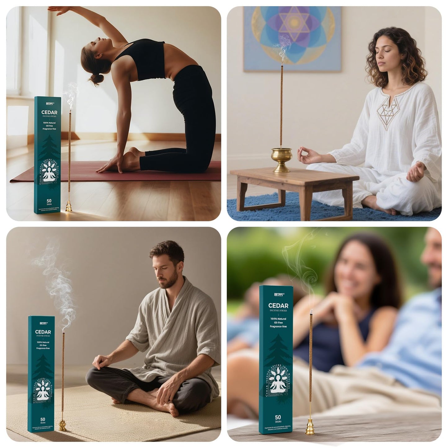 White Sage Incense Sticks (50 Sticks), 100% Natural sustainably harvested White Sage, Suitable for Yoga, Meditation, Relaxation, and Spiritual Purification