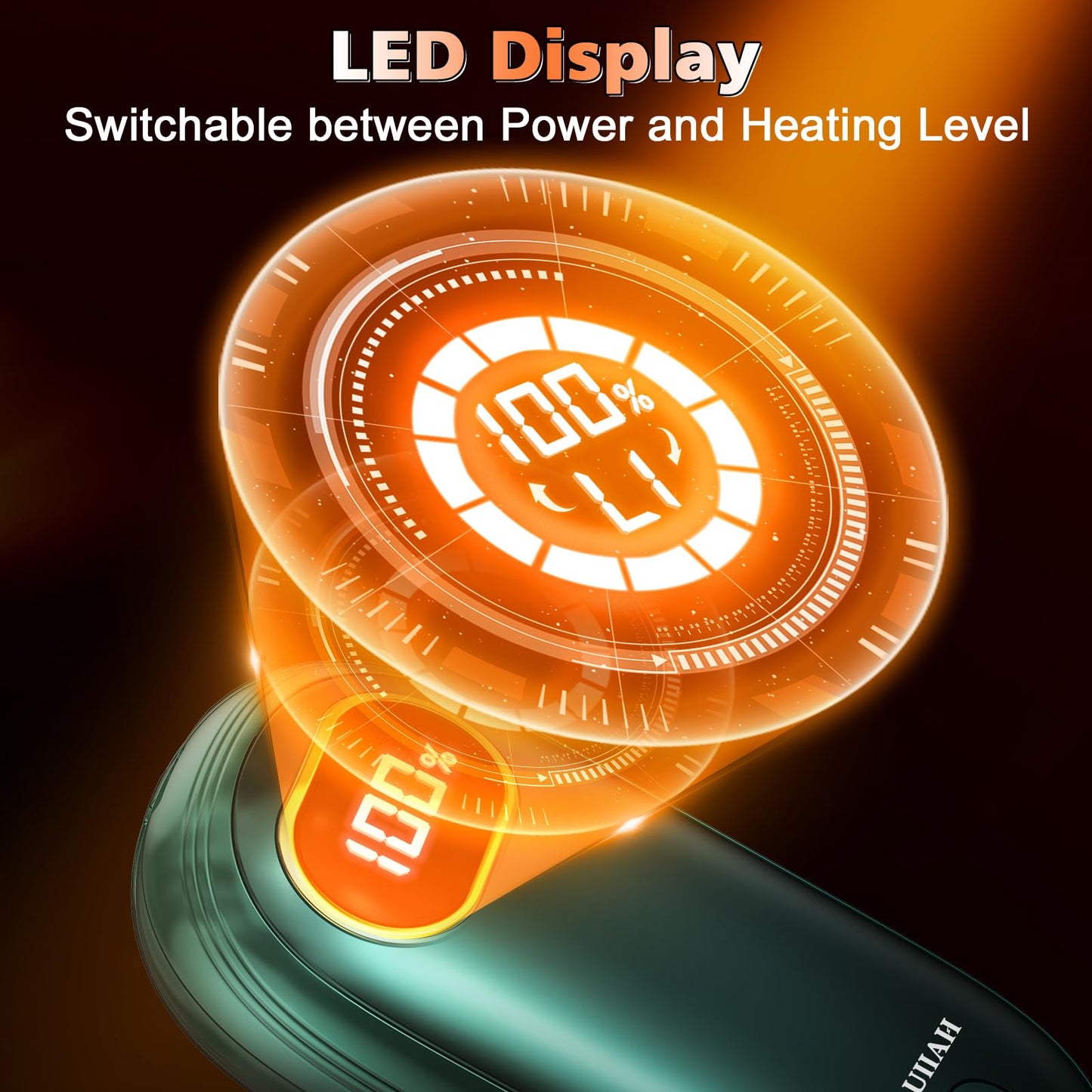 Hand Warmers Rechargeable - Electric Hand Warmers 2 Pack with Dual-Sided Heating for 15Hrs Warmth, LED Display & Flashlight, Hunting Essentials, Gifts for Christmas Man Women Raynauds Golf