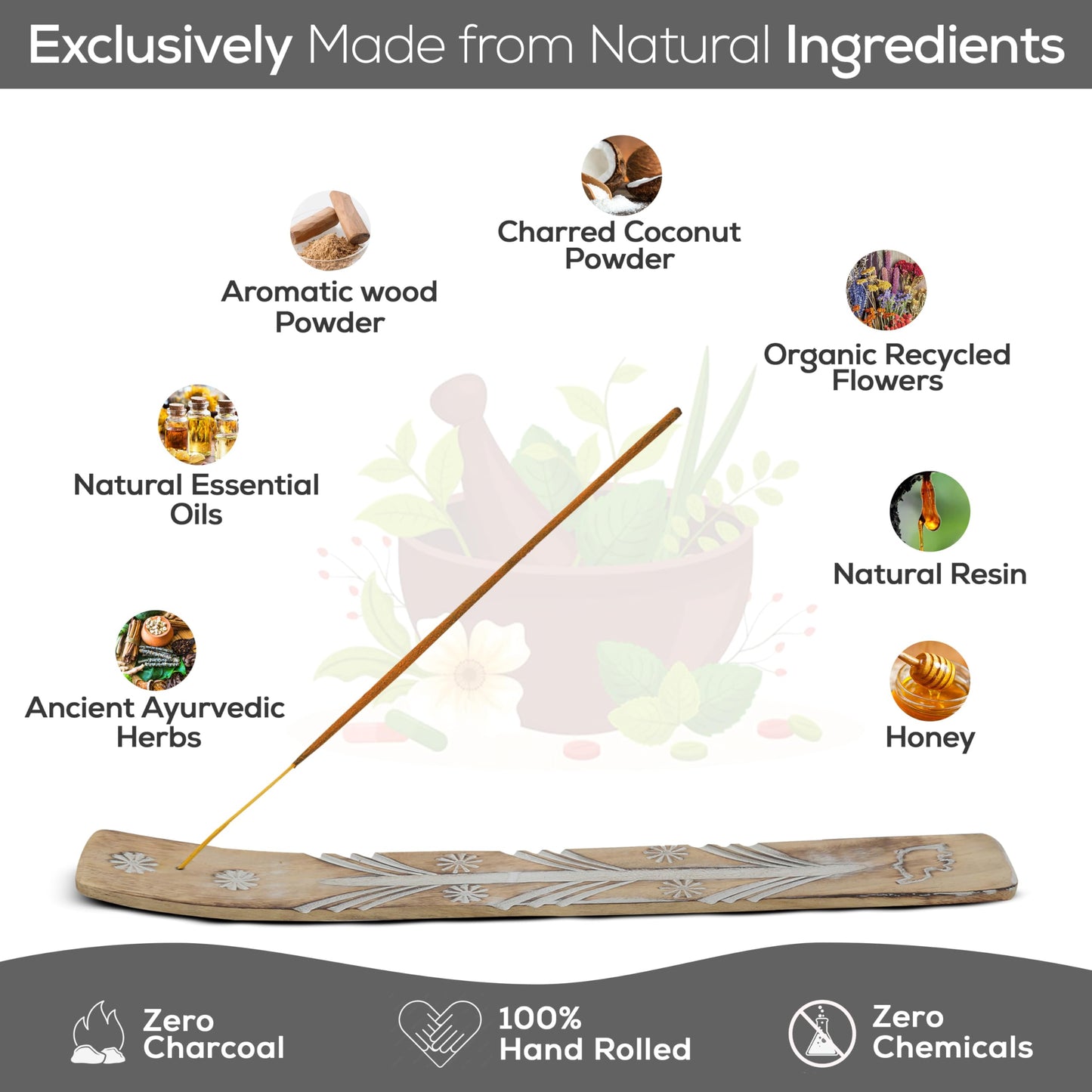 Satya Divine Blessings Incense Sticks, Satya Bng (Bangalore) Insenses 15gmx12 Pack with Raajsee Incense Holder Bundle, Satya Nagchampa Natural Incense