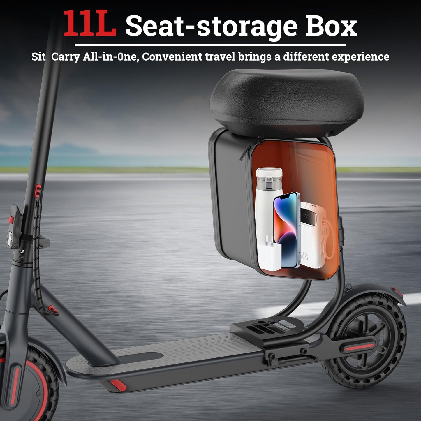 Electric Scooter for Adults, 350W/500W Motor, 16-22 Miles Range, 8.5"/10" Solid Tires, Dual Braking & Suspension, Folding Portable Commuting E-Scooter with App