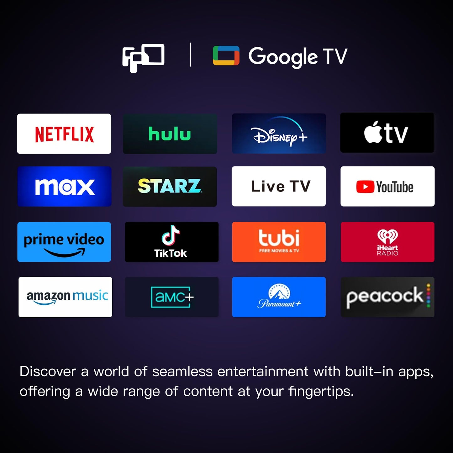 FPD 43 Inch Smart TV, 4K UHD LED Flat Screen Google TV with Google Cast, Bluetooth, HDMI, Streaming Live, HDR 10, Dolby Vision, Ultra Slim Television(Canvas-Series, CG43-C3, 2025)