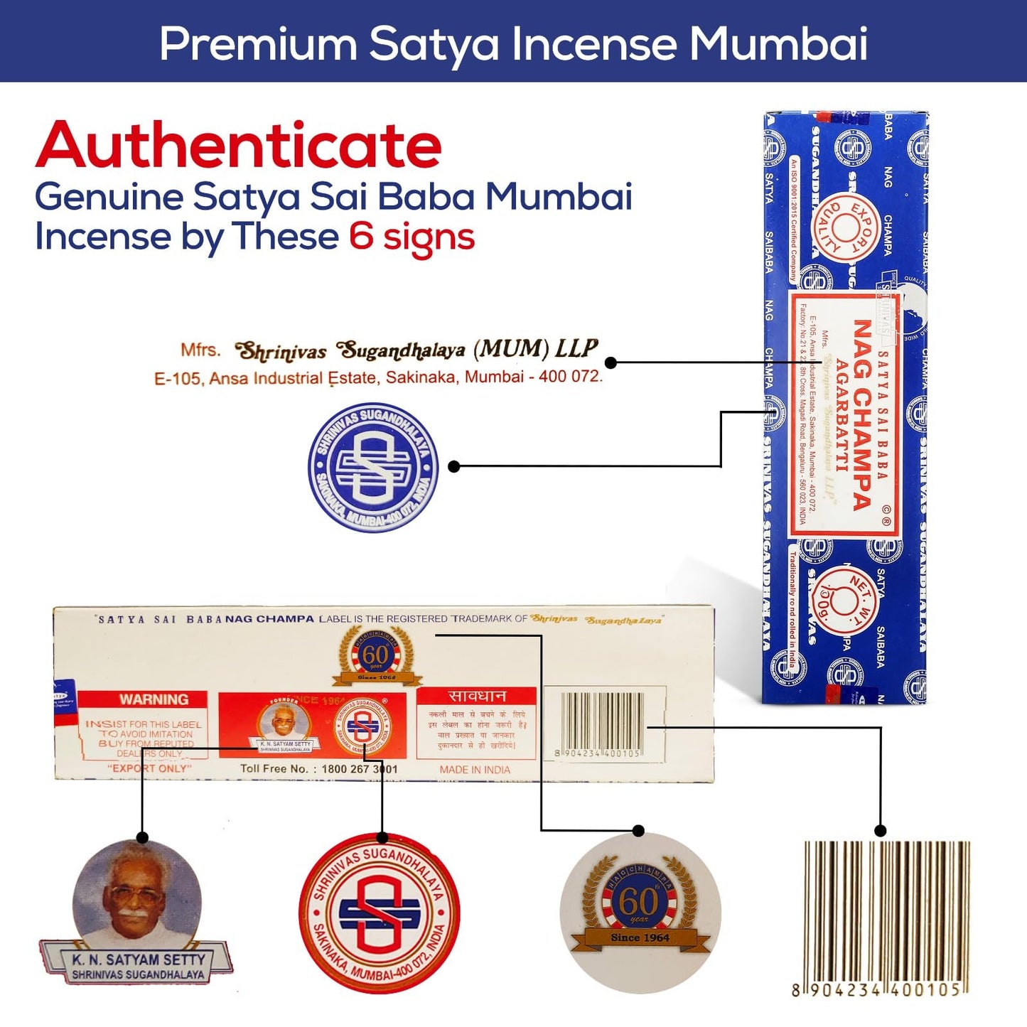 Satya Sai Baba Nagchampa Incense Sticks 250 gm Pack with Raajsee Insence Stick Holder, Inscent Sticks NagChampa Agarbatti, Natural & Chemical Free
