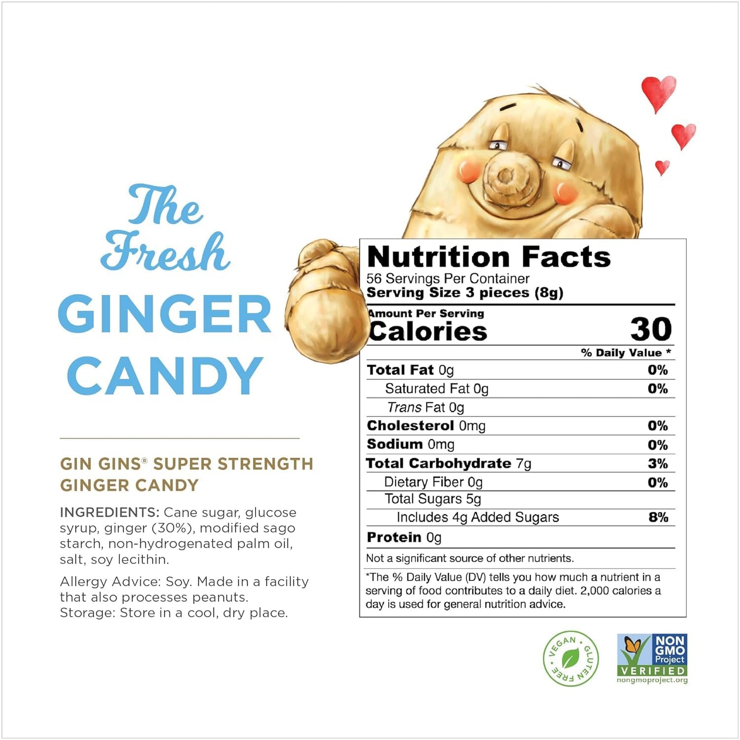 GIN GINS Spicy Apple Ginger Chews – Natural Fresh Ginger Candy by The Ginger People – Individually Wrapped Healthy Candy – Spicy Apple Ginger Flavor – Large 1 lb Bag (16oz) – Pack of 1