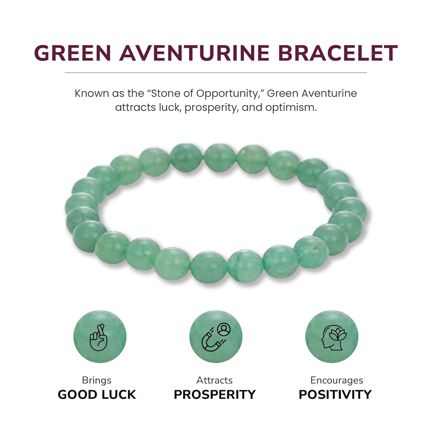 Crystal Vibe Handmade Natural Amethyst Bracelet for Women - Stretchable 8mm Bead Bracelet - Adjustable size Crystal Bracelet for Women