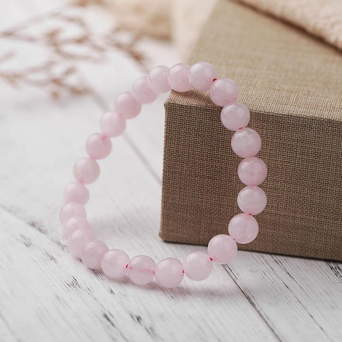 Crystal Vibe Handmade Natural Amethyst Bracelet for Women - Stretchable 8mm Bead Bracelet - Adjustable size Crystal Bracelet for Women
