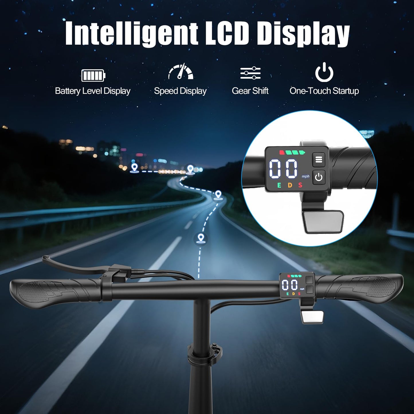 Electric Scooter for Adults, 1000W Peak Motor, Up to 25 MPH 30 Miles, Electric Scooter with Seat, Multiple Suspension, Bright Lights, Provides Comfortable and Safe Ride, 14" E Scooter for Commuting