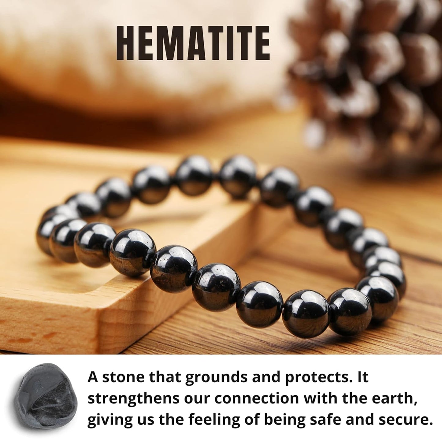 Crystal Vibe Handmade Natural Amethyst Bracelet for Women - Stretchable 8mm Bead Bracelet - Adjustable size Crystal Bracelet for Women