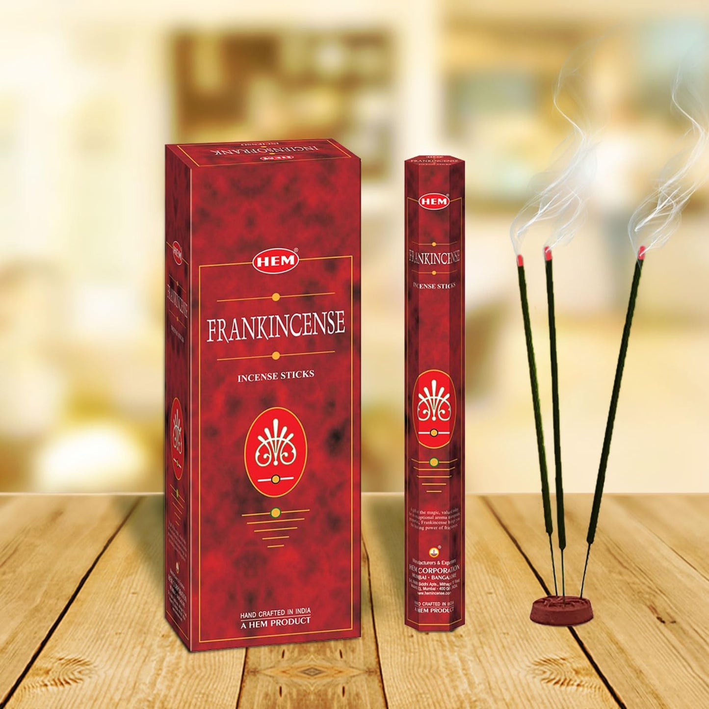 Hem Frankincense Myrrh Incense Sticks - 120 Count | Natural Air Purifying Aromatherapy | Calming and Cleansing Fragrance | Perfect for Meditation and Relaxation | Long-Lasting Burn.