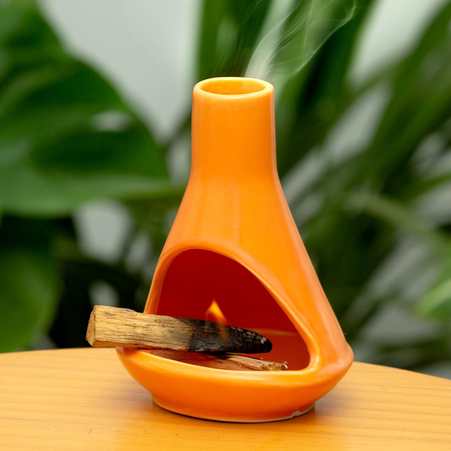 Handmade Ceramic Palo Santo Holder Burner - Mini Chimenea Incense Dish for Palo Santo and Sticks - Sage Holder for Meditation Decor