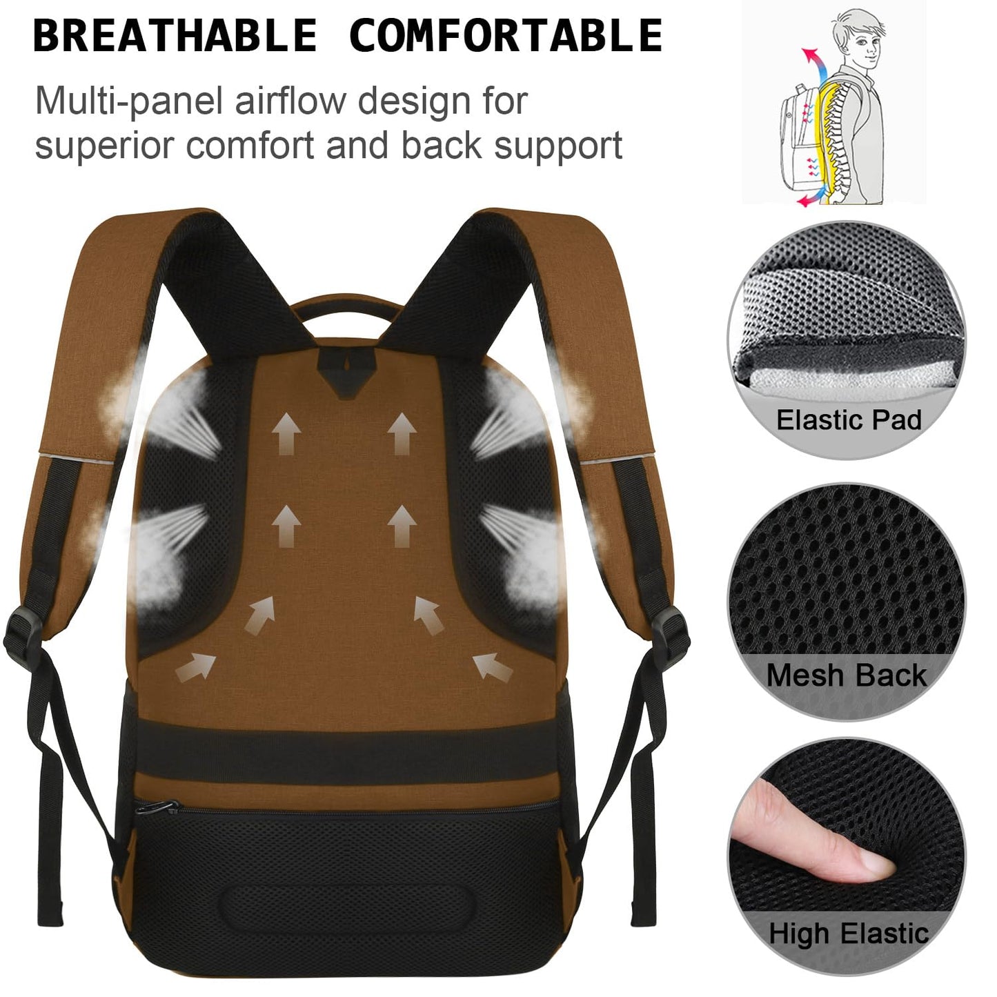 Laptop Backpack,Business Travel Anti Theft Slim Durable Laptops Backpack with USB Charging Port,Water Resistant College Computer Bag for Women & Men Fits 15.6 Inch Laptop and Notebook - Black