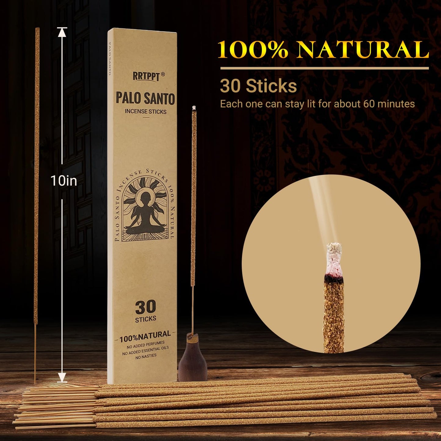 White Sage Incense Sticks (50 Sticks), 100% Natural sustainably harvested White Sage, Suitable for Yoga, Meditation, Relaxation, and Spiritual Purification