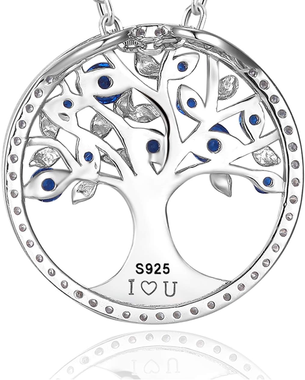 Tree of Life Necklace Birthday Gifts for Wife Mom January February Birthstones Necklace Garnet Amethyst and More Stones Jewelry 925 Sterling Silver