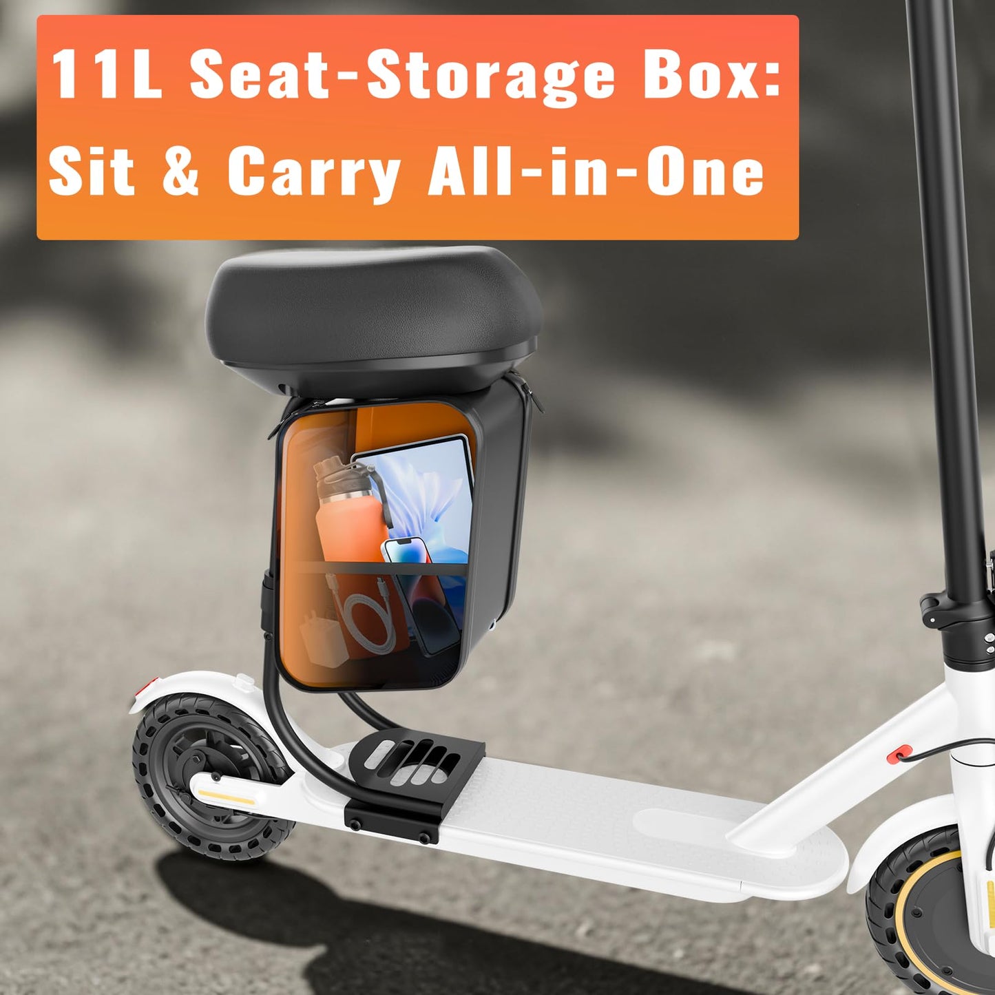 Electric Scooter for Adults, 350W/500W Motor, 16-22 Miles Range, 8.5"/10" Solid Tires, Dual Braking & Suspension, Folding Portable Commuting E-Scooter with App
