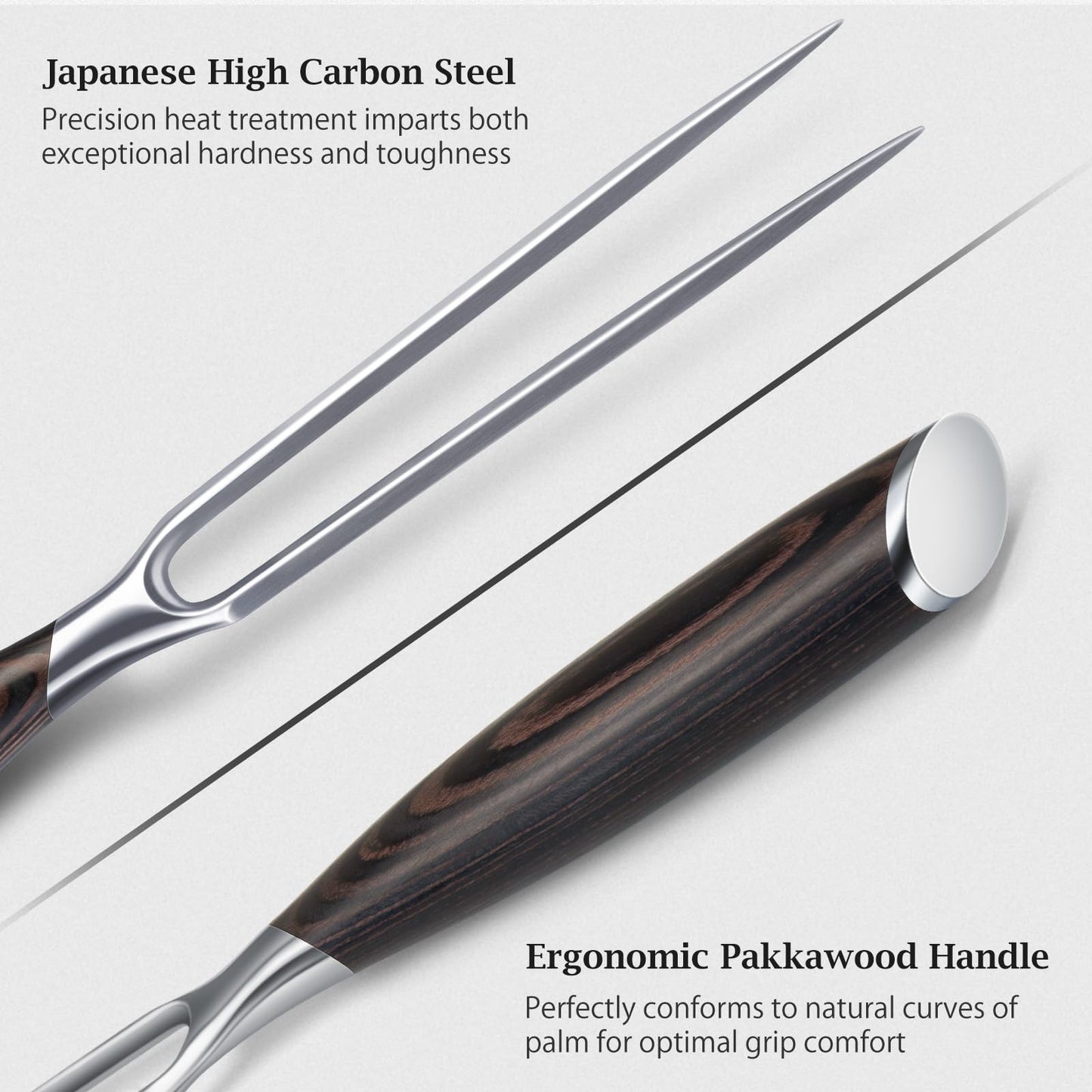 HOSHANHO Carving Slicing Knife, 12 Inch Japanese High Carbon Steel Brisket Knife with Ergonomic Pakkawood Handle, Razor Sharp Curved Butcher Breaking Knives for Meat Cutting