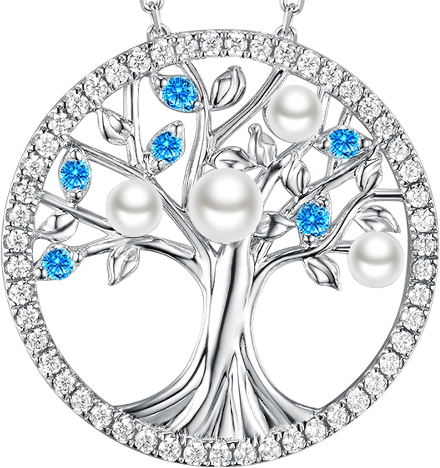 Tree of Life Necklace Birthday Gifts for Wife Mom January February Birthstones Necklace Garnet Amethyst and More Stones Jewelry 925 Sterling Silver