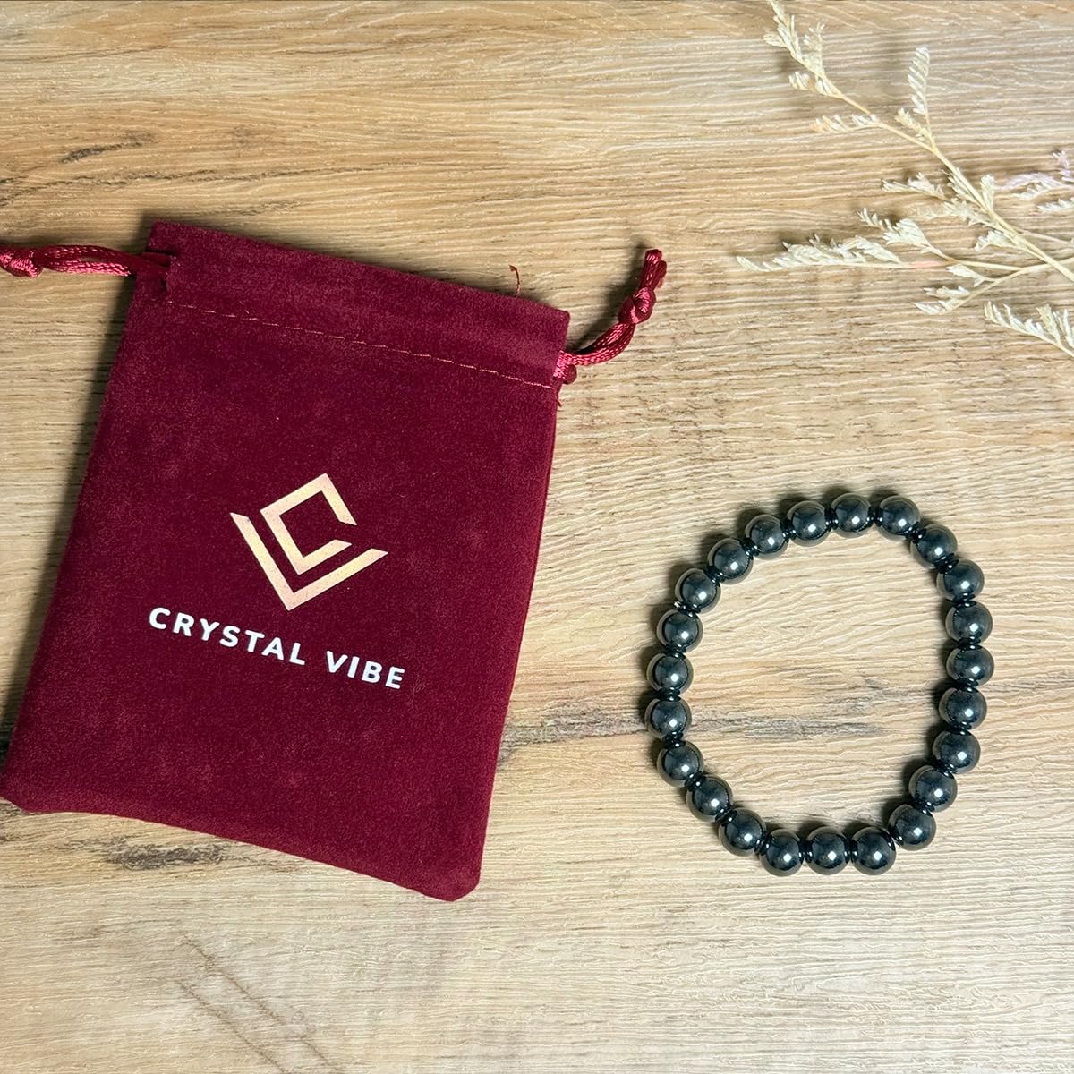 Crystal Vibe Handmade Natural Amethyst Bracelet for Women - Stretchable 8mm Bead Bracelet - Adjustable size Crystal Bracelet for Women