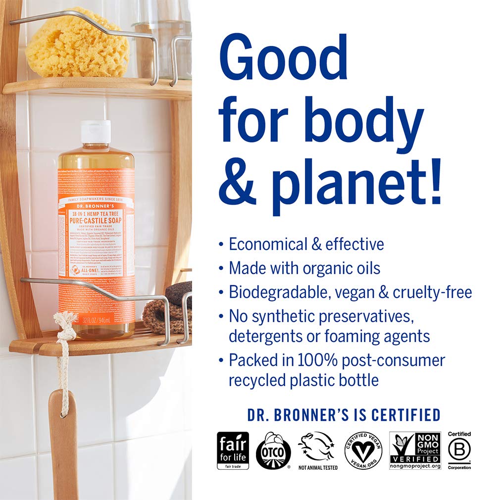 Dr. Bronner's Pure-Castile Liquid Soap – Lavender Bundle. 32 oz. Bottle and 2 oz. Travel Bottle