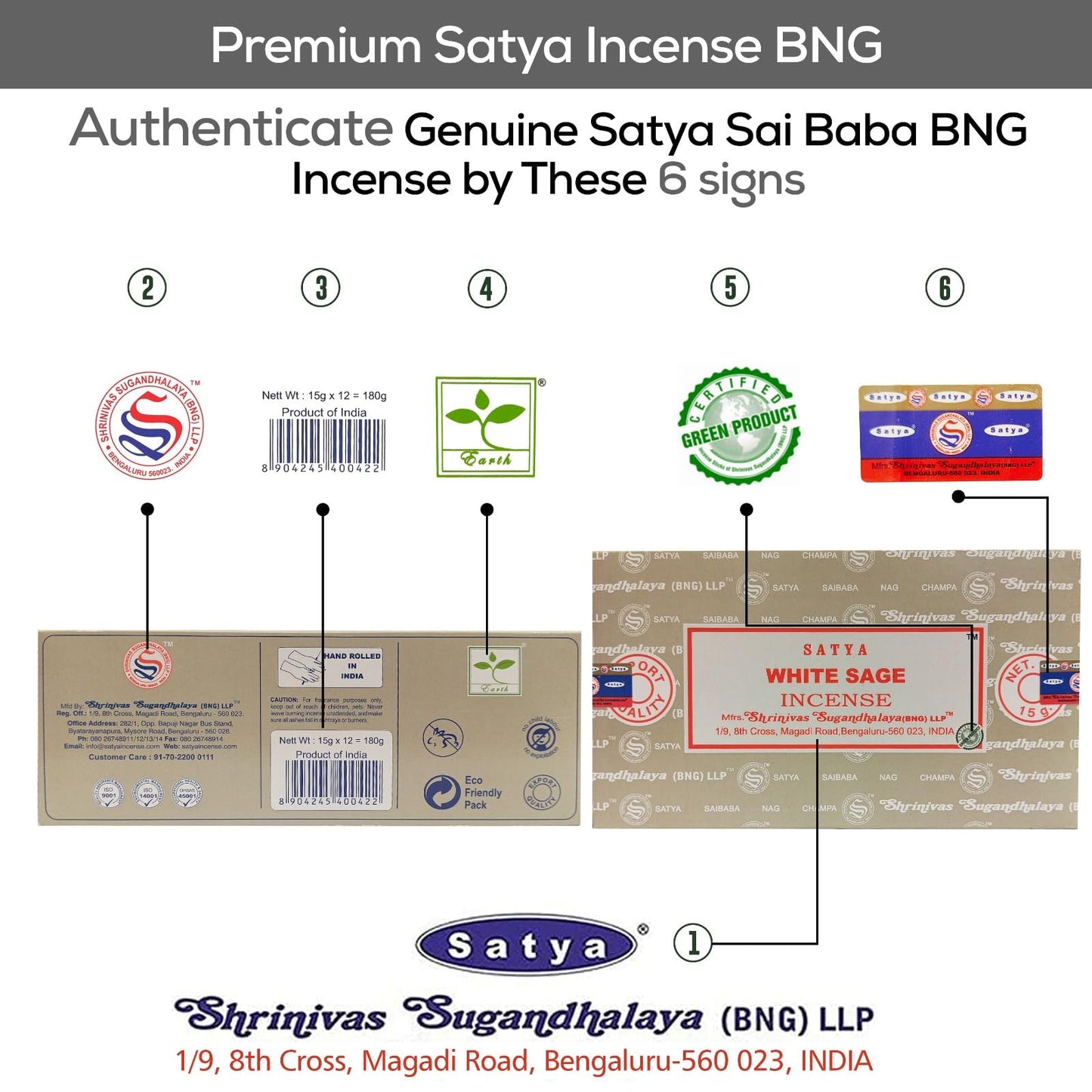 Satya Divine Blessings Incense Sticks, Satya Bng (Bangalore) Insenses 15gmx12 Pack with Raajsee Incense Holder Bundle, Satya Nagchampa Natural Incense