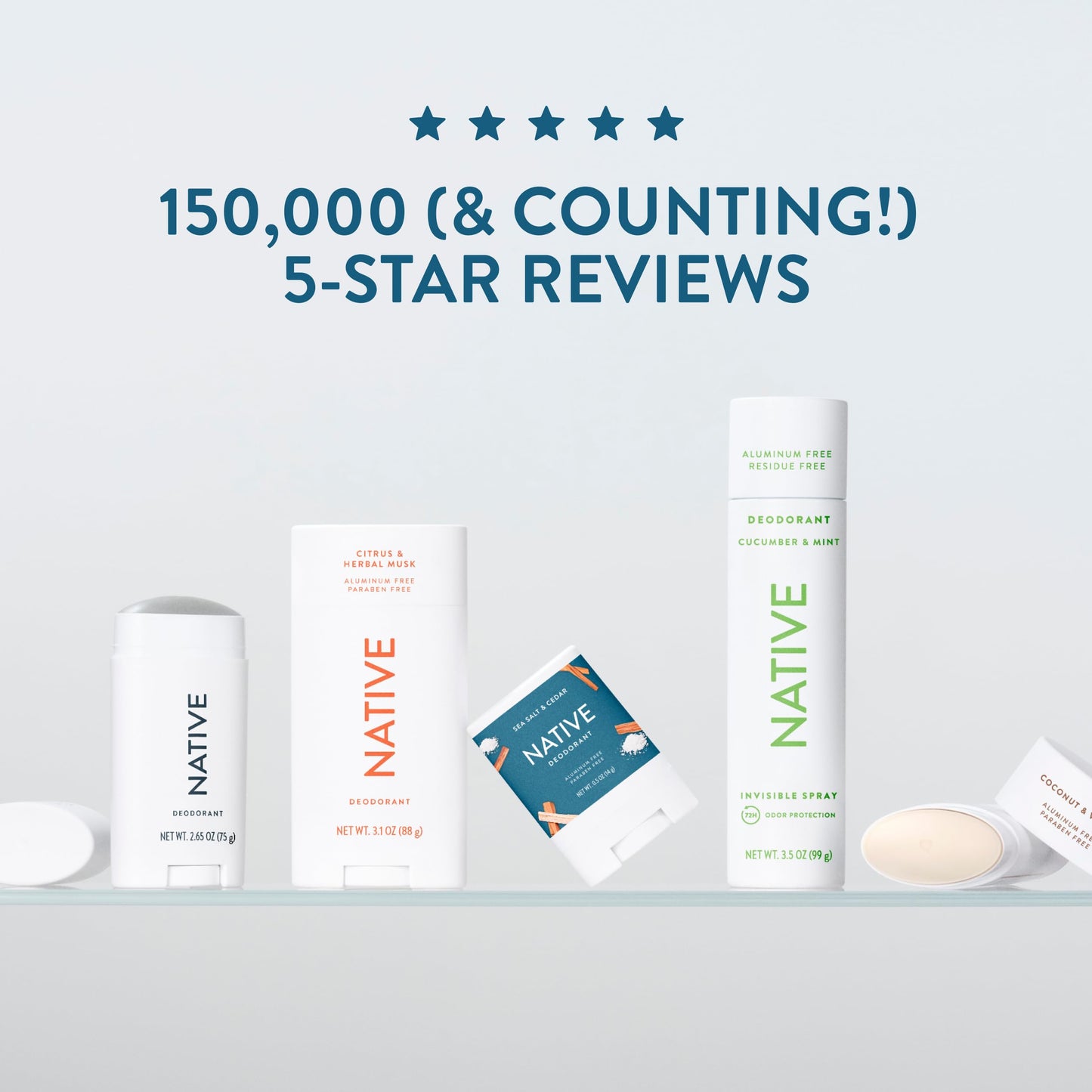 Native Deodorant Contains Naturally Derived Ingredients, 72 Hour Odor Control | Deodorant for Women and Men, Aluminum Free with Baking Soda, Coconut Oil and Shea Butter | Coconut & Vanilla